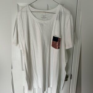 Lane Bryant White Tee with Sequin Pocket